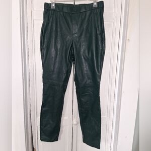 C Est. 1946 Elegant Dark Green Faux Leather Pants
